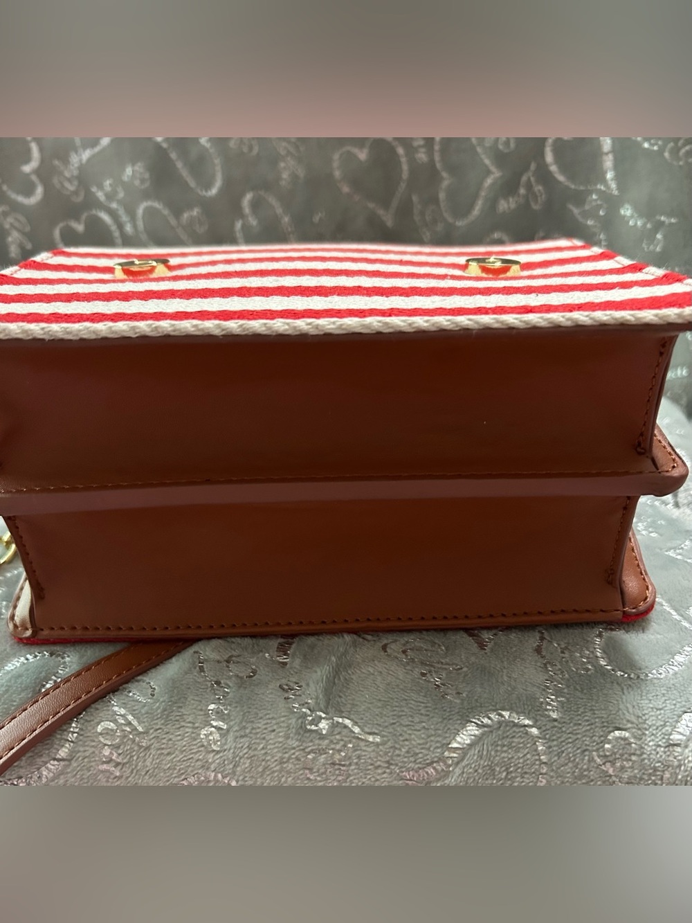 NWT Betsey Johnson, Mini, Red, White & Blue Star Studded Crossbody with Charm - Picture 11 of 12